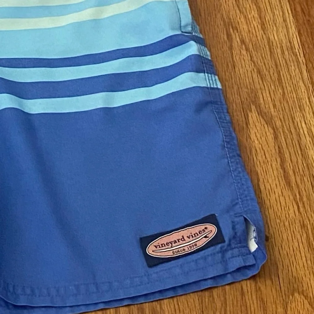 Vineyard Vines Blue and Cream Swim Trunks